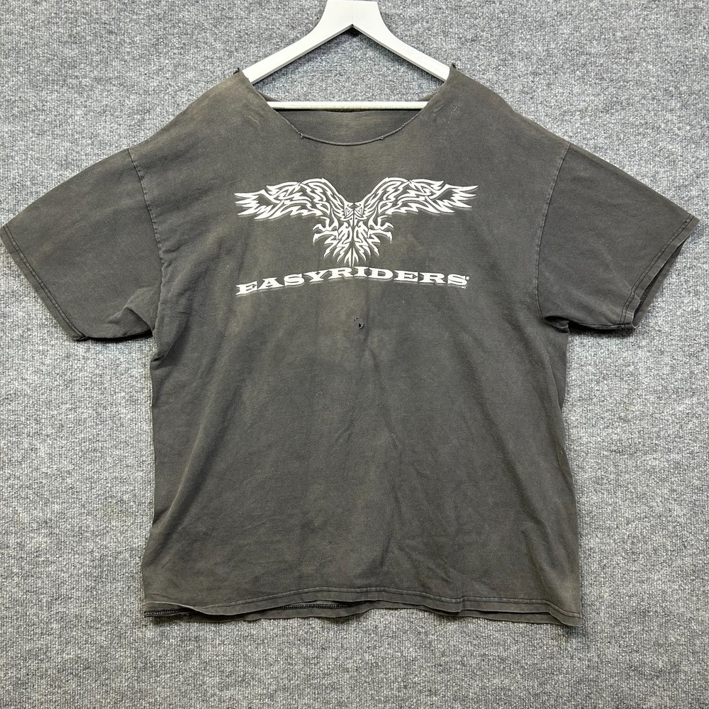 VTG Easyriders St. Louis Gateway Arch T-Shirt Men's Gray Distressed Biker - XL
